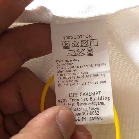 Cavermpt White Long-Sleeved Turtleneck Bottoming Shirt with Face Print - Picture 2 of 15